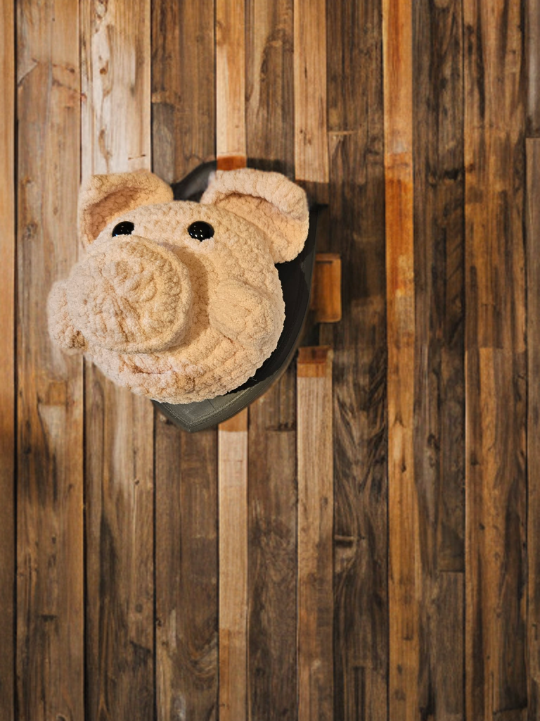 Crochet Pig Faux Taxidermy