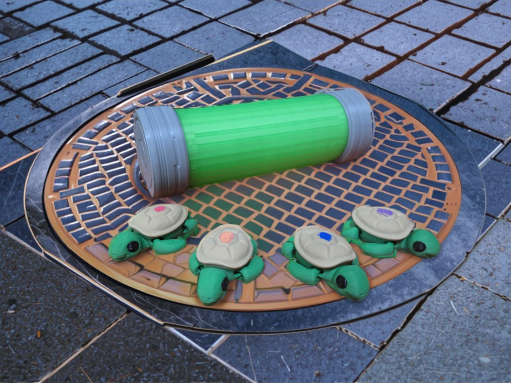 Turtles in Ooze - 3D Printed